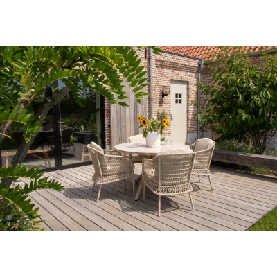 4SO Puccini/Dublin ronde tuinset 120 cm. (5-delig) - Latte