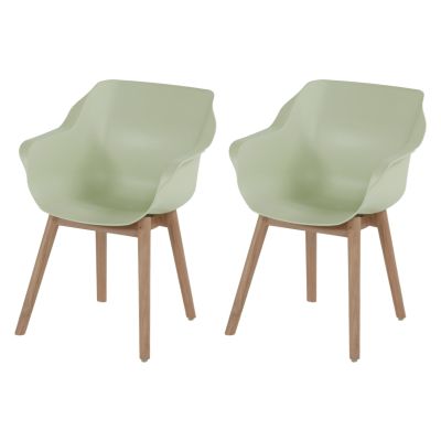 Set van 2 - Hartman Sophie Studio dining armstoel - French green - Teak poot