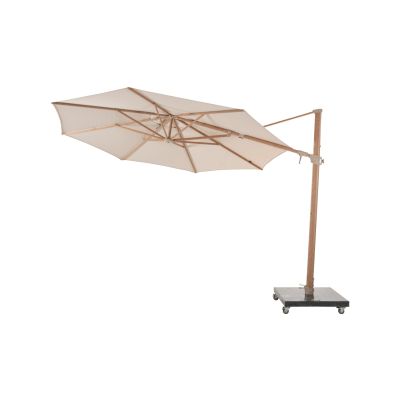 4-Seasons Siesta Premium - zweefparasol 350 cm. - Woodlook/Sand