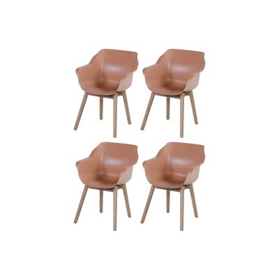 Set van 4 - Hartman Sophie Studio dining armstoel - Italian Terra - Teak poot