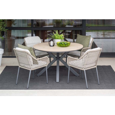 GI Toledo/Edison Ø122 cm. (5-delig) - ronde tuinset 