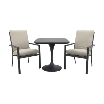 Sergio/Toscara bistroset 80x80 cm. - Zand/Keramiek