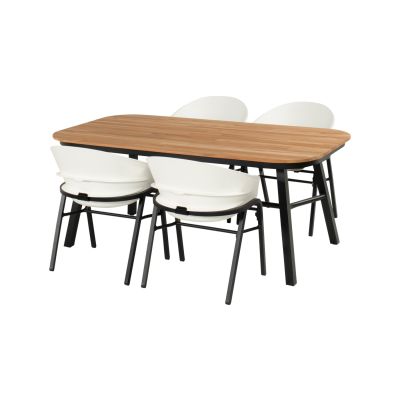 Hartman Tubb verstelbare tuinset 185x100 cm. (5-delig) - Teak/Royal White