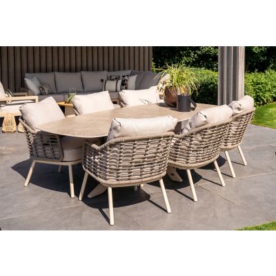 Taste Puglia/Nevada low dining tuinset (7-delig) - Latte