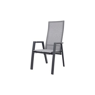 Azoren dining tuinstoel verstelbaar - Antraciet