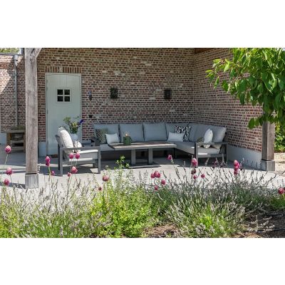 Verano/Jersey lounge- diningset + loungestoel - Antraciet