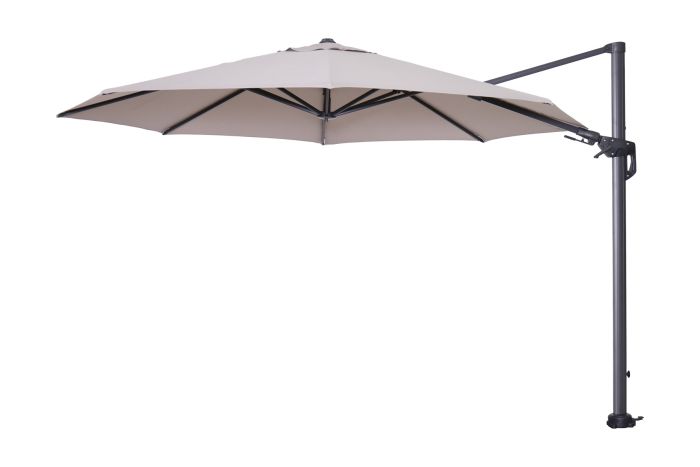 Hawaii Zweefparasol 350 cm. Carbon black - Zand OP=OP
