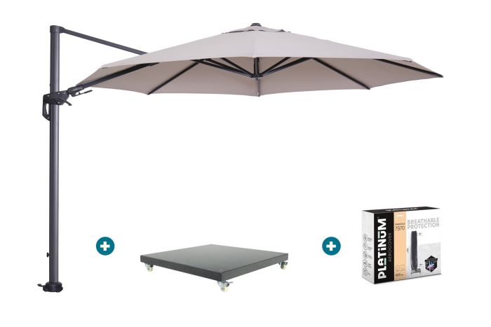 GI Hawaii zweefparasol 350 cm. - Sand - met Marbella voet en hoes