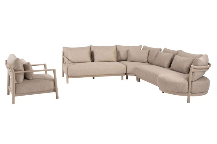 4SO Mykonos organische loungeset incl. stoel - Latte