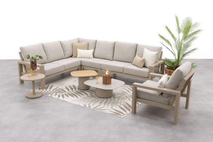 Verano/Demi loungeset + loungestoel (7-delig) - Latte