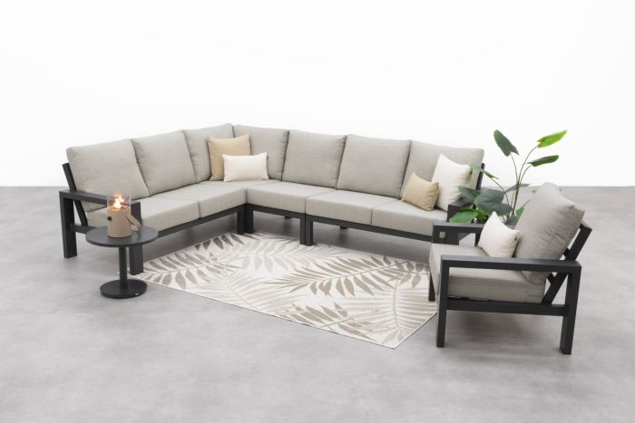 Verano lounge hoekbank + loungestoel (5-delig) - Royal Grey