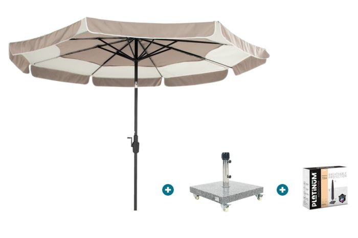 Hartman Tubb stokparasol Ø300 cm. - Zand met Sevilla voet en hoes