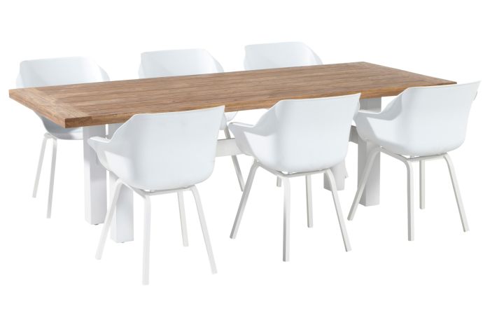 Hartman tuinset - Heron tuintafel 240 cm. wit + Sophie Element wit