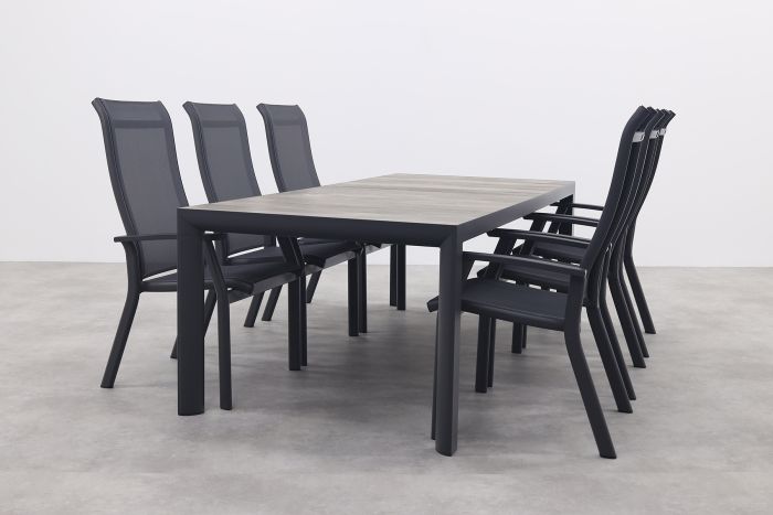 Excellent/Kings tuinset antraciet - 220x100 cm.