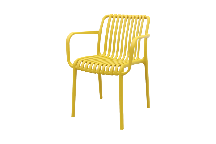 Stripe stapelbare tuinstoel - Mosterdgeel