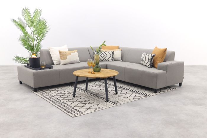 Malaga/Mindo - hoekbank loungeset chaise longue - taupe