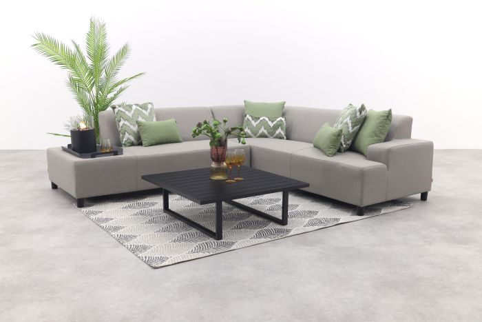 Malaga/Cuba - hoekbank loungeset chaise longue - taupe