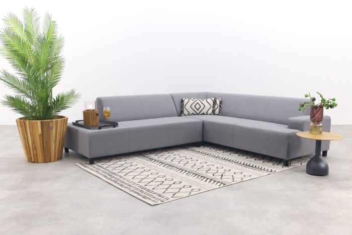 Malaga hoekbank loungeset chaise longue - Lichtgrijs