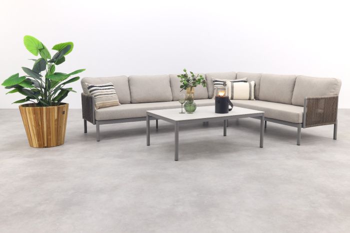 Sierra hoek loungeset - Naturel/Grijs
