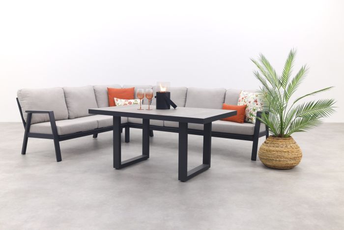 Viento/Darwin lounge-/diningset (4-delig) - Royal Grey/Antraciet