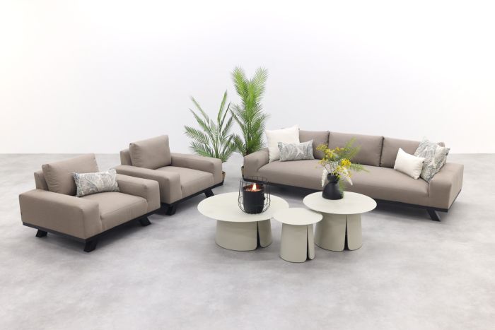 Barcelona/Velora Sunbrella stoel-bank loungeset - Taupe - 6-delig