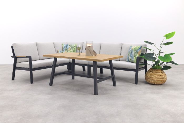 GI Elati lounge-dining hoekset (5-delig) - Carbon Black/Zand