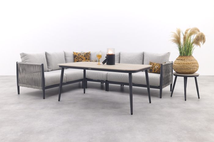 GI Diamo lounge-dining hoekset (5-delig) - Carbon Black/Zand