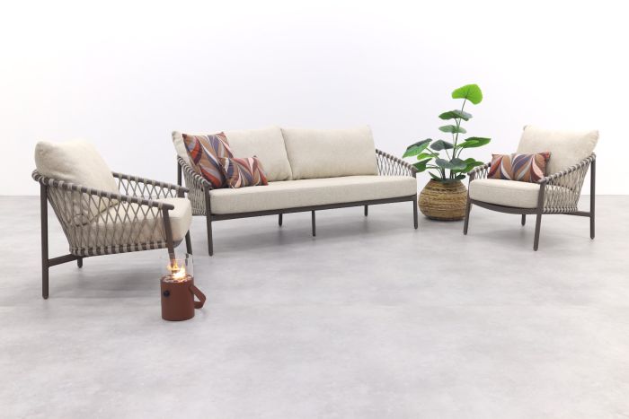 4 Seasons Allora stoel-bank loungeset - zand/terre