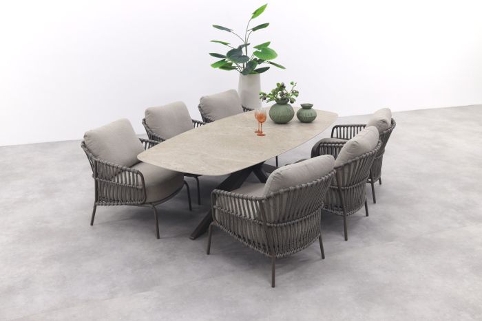 4 Seasons Capalbio/Nevada low dining tuinset 250x105 cm  - terre