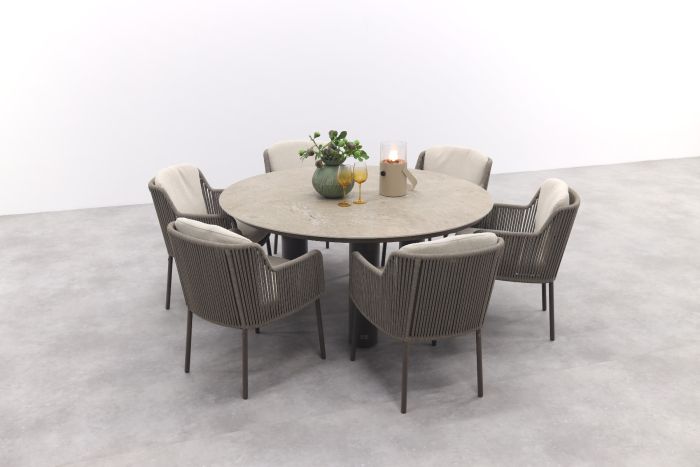 4 Seasons Bernini/Arizona ronde tuinset Ø160 cm. - zand/terre