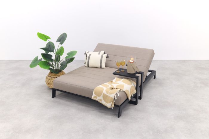 Mexico 2-persoons ligbed + bijzettafel - Sunbrella/Taupe