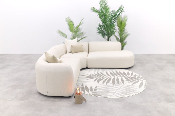 Madeira ronde hoekbank links - Naturel Sunbrella