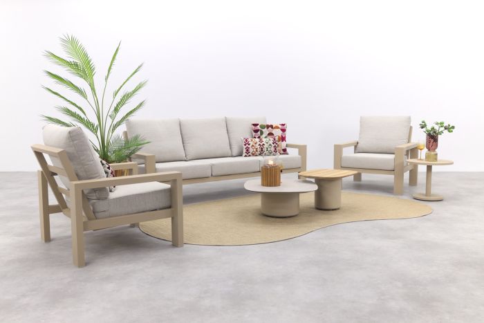 Verano/Demi stoel-bank loungeset (5-delig) - Latte 