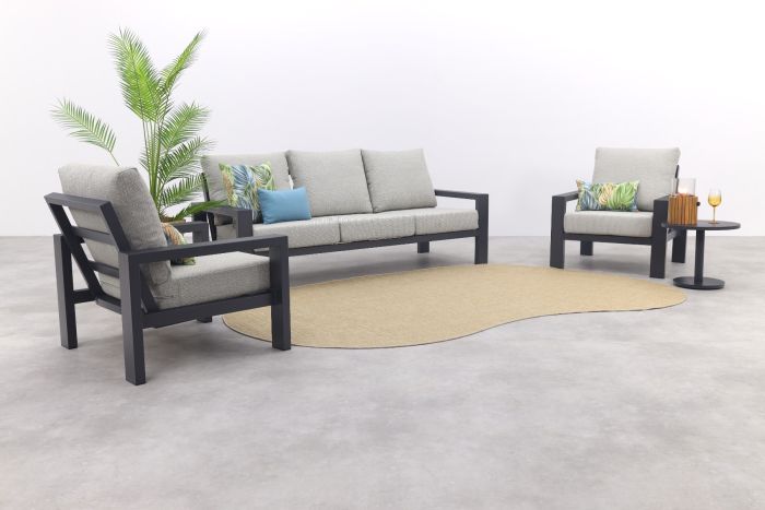 Verano stoel-bank loungeset (3-delig) - Royal Grey