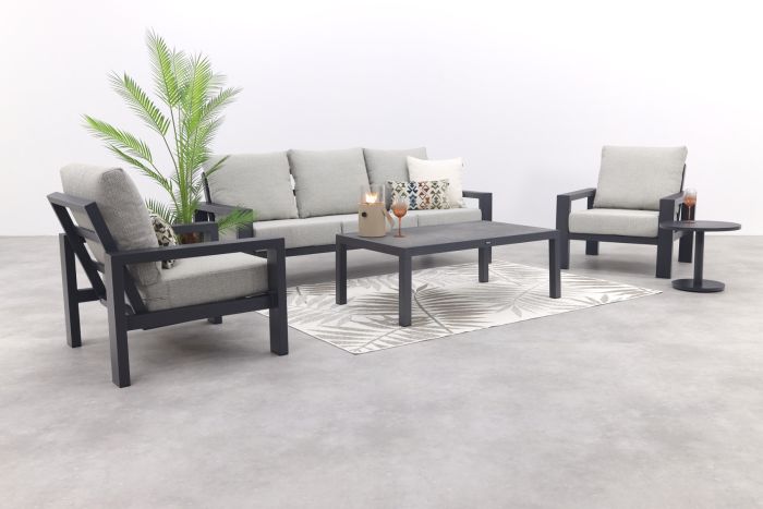 Verano/Atlanta stoel-bank loungeset (4-delig) - Royal Grey/Antraciet