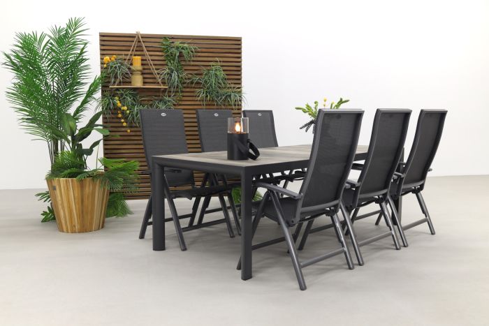 Hartman Valentino/Kings tuinset antraciet - 220x100 cm.