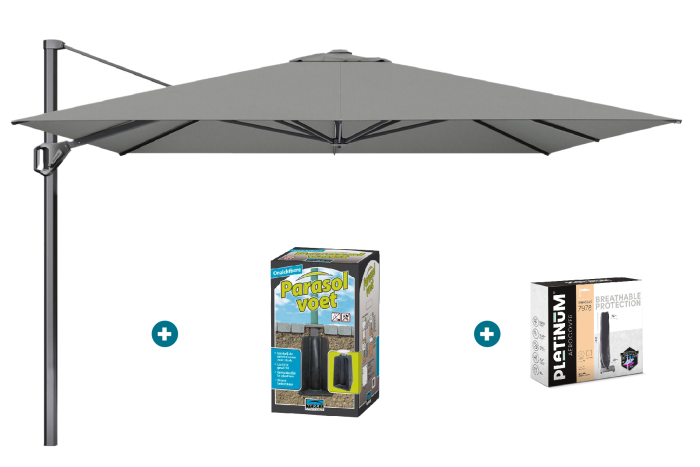 Platinum Challenger Premium T1 3.5x3.5 m - Manhattan Grey met ingraafvoet en hoes