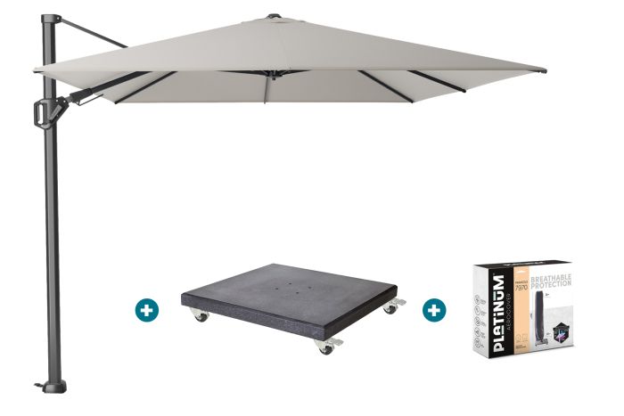 Platinum Challenger Premium T2 3.5x2.6 m - Manhattan Grey met Modena voet en hoes