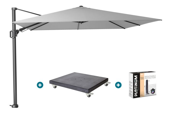 Platinum Challenger T2 3x3 m - Light Grey  met Modena voet en hoes