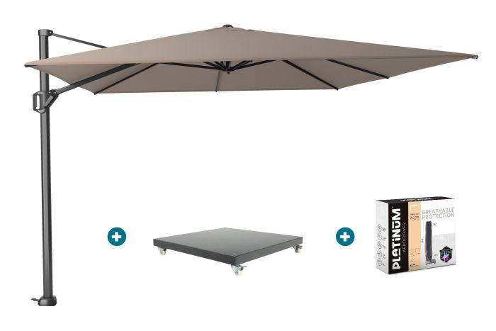 Platinum Challenger Premium T1 4x3 m - Havanna Taupe met Marbella voet + hoes