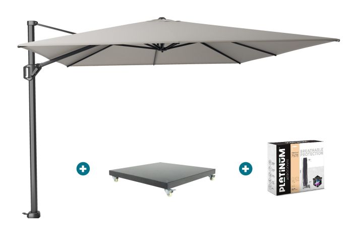 Platinum Challenger Premium T1 4x3 m - Manhattan Grey met Marbella voet + hoes