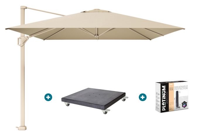 Platinum Challenger Premium T1 4x3 m - Champagne Sandstone met Modena voet en hoes