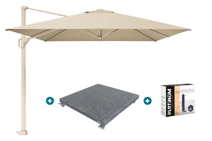 Platinum Challenger Premium T1 4x3 m - Champagne Sandstone met voet en hoes