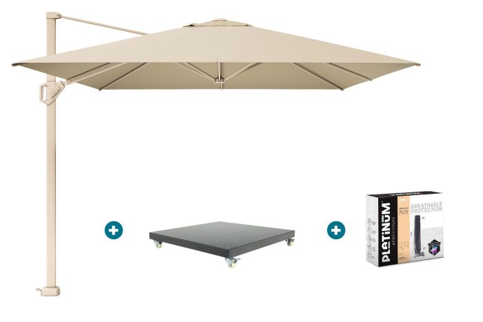 Platinum Challenger Premium T1 4x3 m - Champagne Sandstone met Marbella voet en hoes