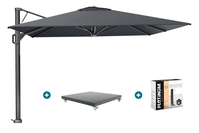 Platinum Beaufort Premium 3,2x3,2 m - Faded Black met Marbella voet en hoes