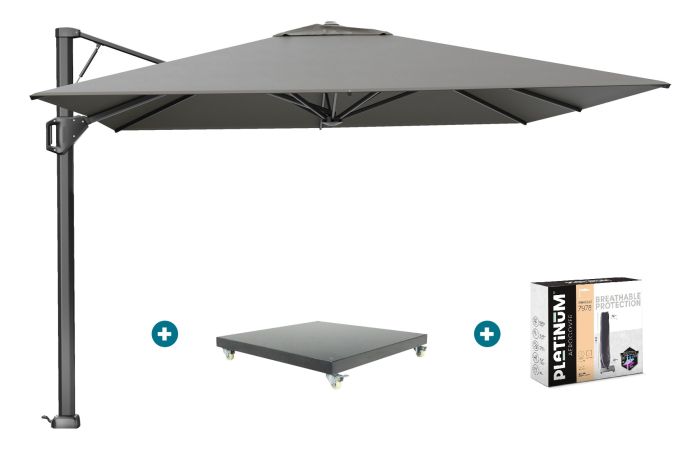 Platinum Beaufort Premium 3,2x3,2 m - Manhattan grey met Marbella voet en hoes