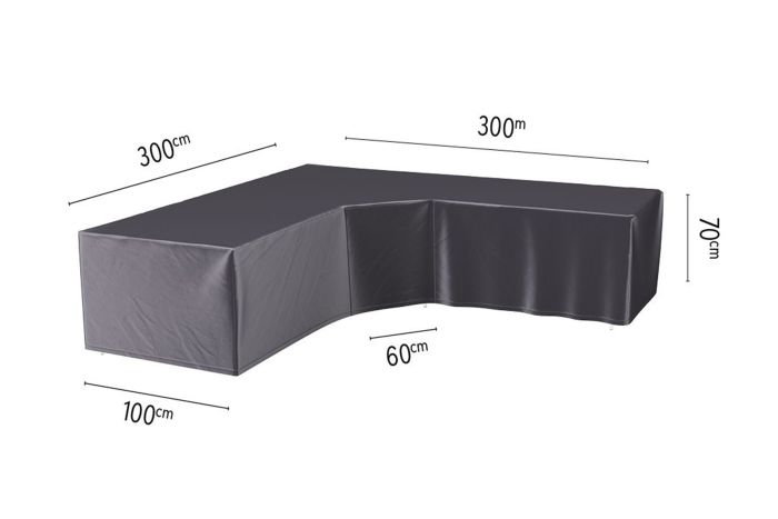 Platinum Aerocover loungesethoes 300x300 cm - L-vorm trapeze