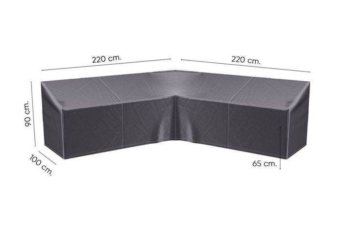 Platinum Aerocover L-vormige lounge-dininghoes - 220x220x65/90 cm.