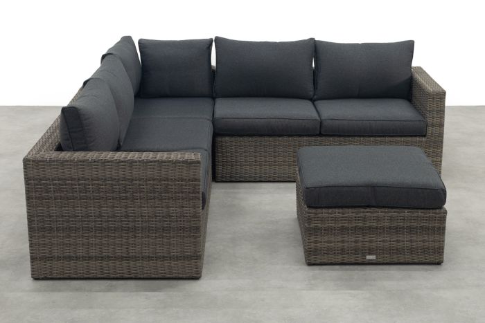 Garden Impressions Atlanta hoekbank + hocker - Organic grey