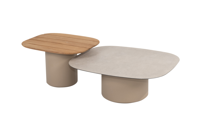 Taste by 4 Seasons Demi Salontafel set (2-delig) - Keramiek/teak - Latte
